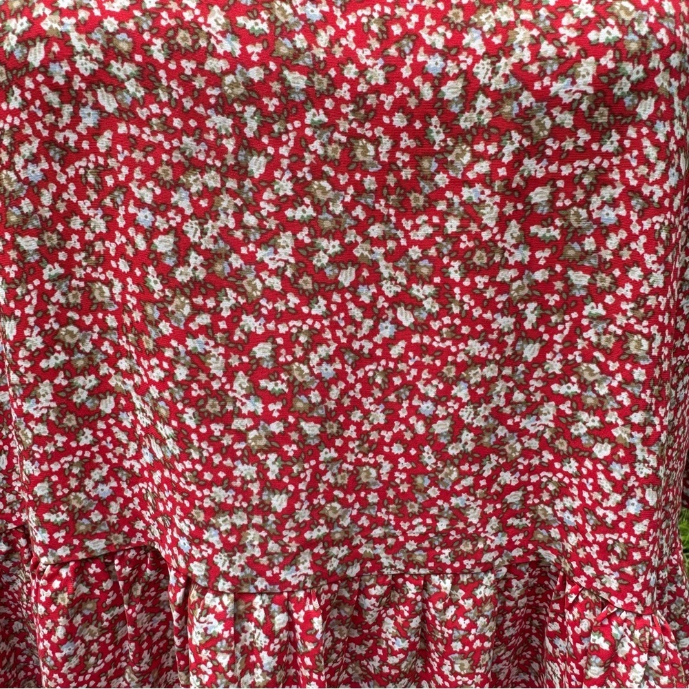 NWOT Flawless Red Floral Tiered Mini Dress - Picture 7 of 7